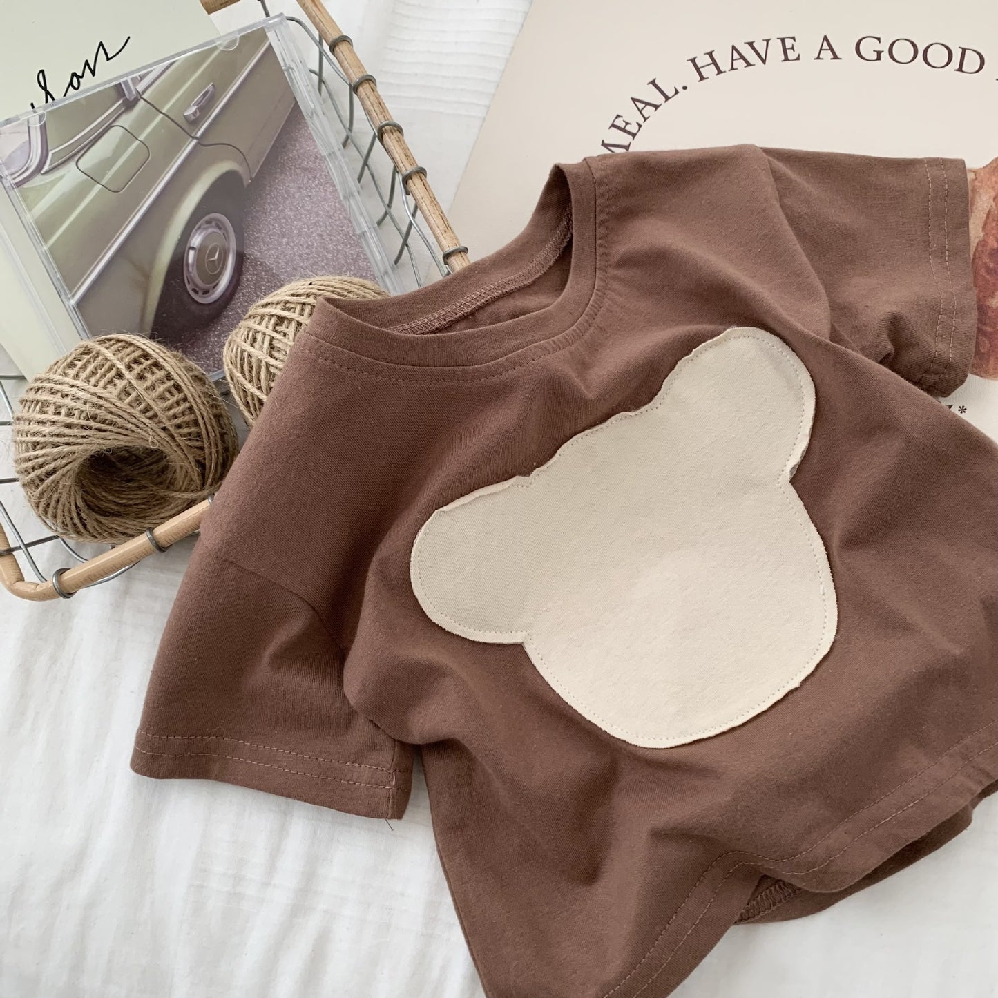 Children's Patch Bear Fashion Bottoming Shirt Top