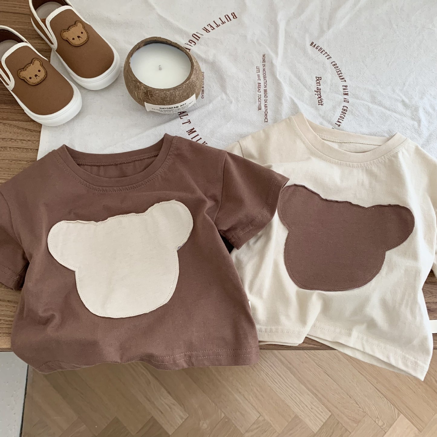 Children's Patch Bear Fashion Bottoming Shirt Top