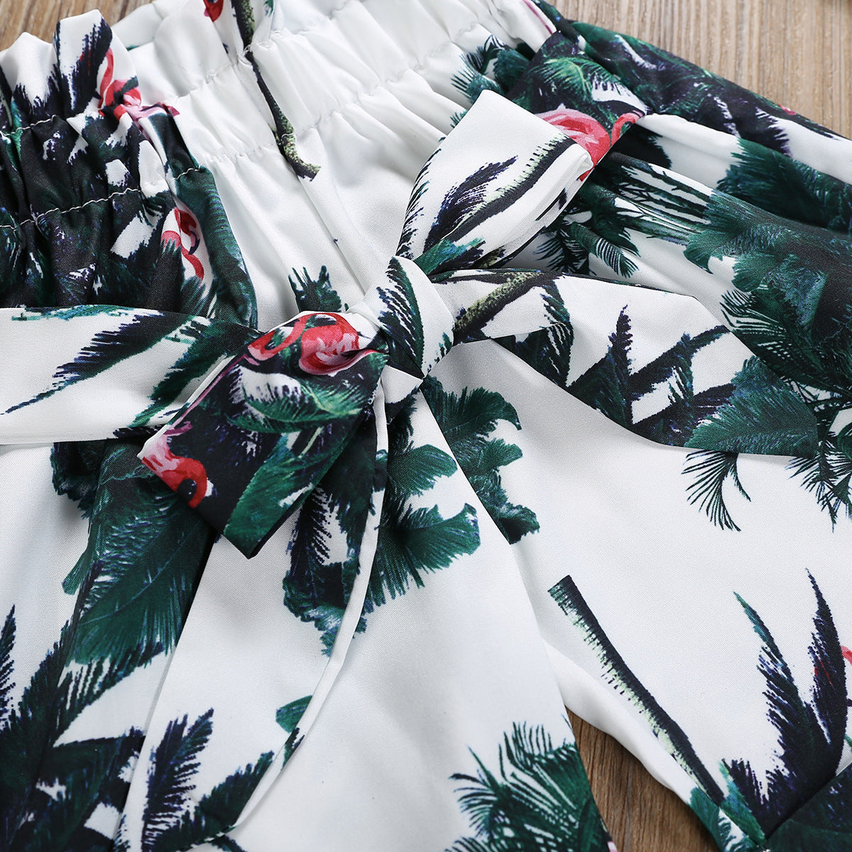 Maple Flamingo Print Ruffled Children's Clothing