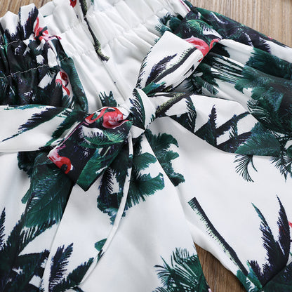 Maple Flamingo Print Ruffled Children's Clothing