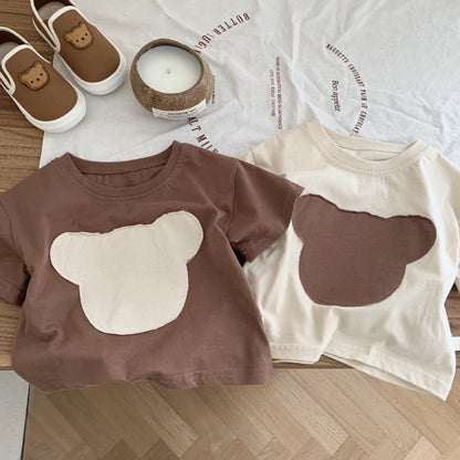 Children's Patch Bear Fashion Bottoming Shirt Top