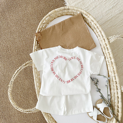 Heart Print 2-Piece Baby Suit