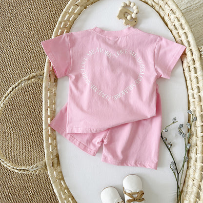 Heart Print 2-Piece Baby Suit