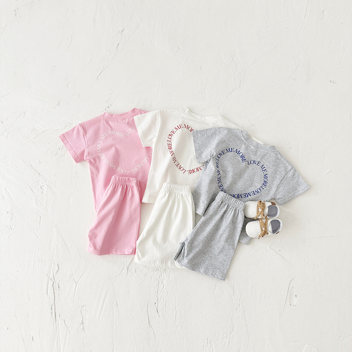 Heart Print 2-Piece Baby Suit