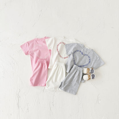 Heart Print 2-Piece Baby Suit